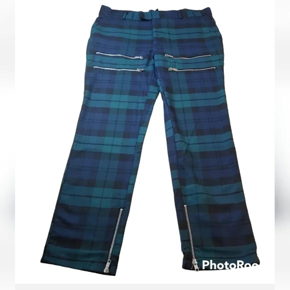 Boohoo Man Skinny Tartan Tailor Trousers Pants Ankle Zip Men 32 Hertiage Plaid - Picture 6 of 15